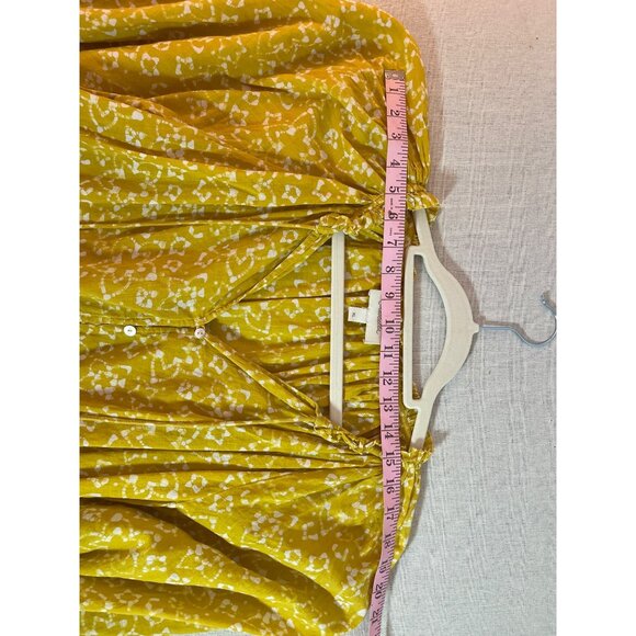 Cleobella Yellow & White Floral Boho Blouse With Tassels & Balloon Sleeves XL - Picture 5 of 9